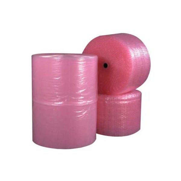 Box Packaging Perforated Anti Static Bubble Roll 12W x 750L x 3/16 Thick Pink 4/Pk BW316S12ASP - main